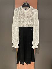 Chanel Long Sleeves Dress Black and White color - 1