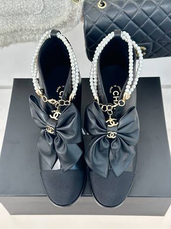 Chanel black bow sandals  