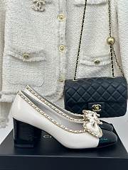 Chanel beige black Lambskin heels - 1