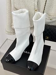 Chanel Short Boots COCO Mark Bicolor Knit - 2