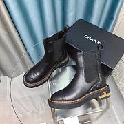 Chanel Chelsea Lambskin Leather Boots - 5