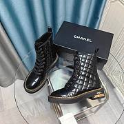 Chanel Chelsea Quilted Patent Leather Boots - 6