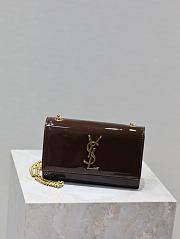 YSL Kate Patent Brown Leather 20cm - 5