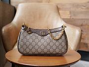 Gucci Ophidia small shoulder bag in beige and ebony Supreme - 15.5*25*6cm - 5