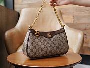 Gucci Ophidia small shoulder bag in beige and ebony Supreme - 15.5*25*6cm - 3