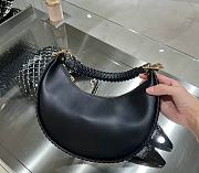 Fendi fendigraphy Small Black Leather bag with matching threading - 5