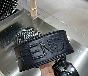 Fendi fendigraphy Small Black Leather bag with matching threading - 2