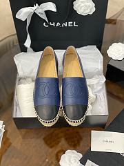 Chanel Espadrilles Blue Leather Shoes - 1