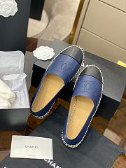 Chanel Espadrilles Blue Leather Shoes - 6