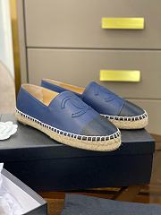 Chanel Espadrilles Blue Leather Shoes - 3