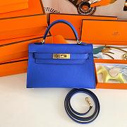 Hermes Mini Kelly 19cm Dark Blue 2 hardware - 1