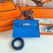 Hermes Mini Kelly 19cm Dark Blue 2 hardware - 2