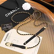 Chanel Chain Belt With Black Leather And Gold Chain - 1