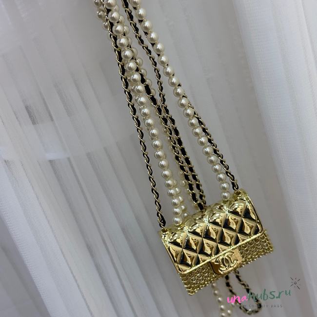 Chanel Chain Belt With Bag Charm and Pearl - 1