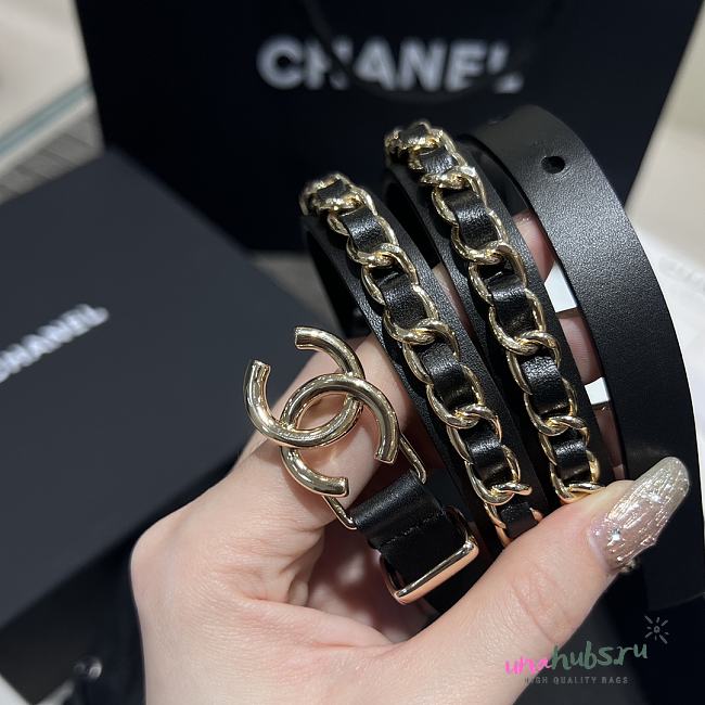 CHANEL Calfskin Metal CC Chain Belt  - 1