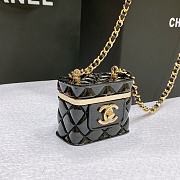 Chanel Metal Resin Calfskin Quilted CC Push Lock Long Necklace Gold Black - 6