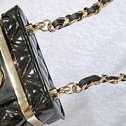 Chanel Metal Resin Calfskin Quilted CC Push Lock Long Necklace Gold Black - 5