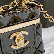 Chanel Metal Resin Calfskin Quilted CC Push Lock Long Necklace Gold Black - 3