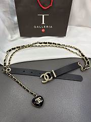 Chanel Chain Belt With Black Heart Resin Logo - 1