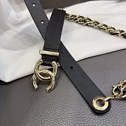 Chanel Chain Belt With Black Heart Resin Logo - 6