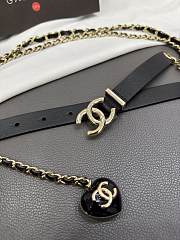 Chanel Chain Belt With Black Heart Resin Logo - 4