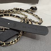 Chanel Chain Belt With Black Heart Resin Logo - 3