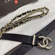 Chanel Chain Belt With Black Heart Resin Logo - 2