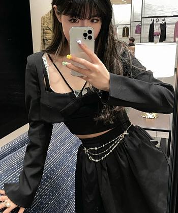 Chanel Chain Belt Leather And Pearl