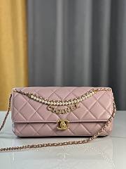 	 Chanel Pink Pearl Gold Chain Strap Bag - 13/27/5cm - 1