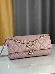 	 Chanel Pink Pearl Gold Chain Strap Bag - 13/27/5cm - 3