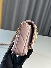 	 Chanel Pink Pearl Gold Chain Strap Bag - 13/27/5cm - 2