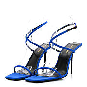 YSL Silk Crepe Baliqua 95mm Sandals Blue - 3