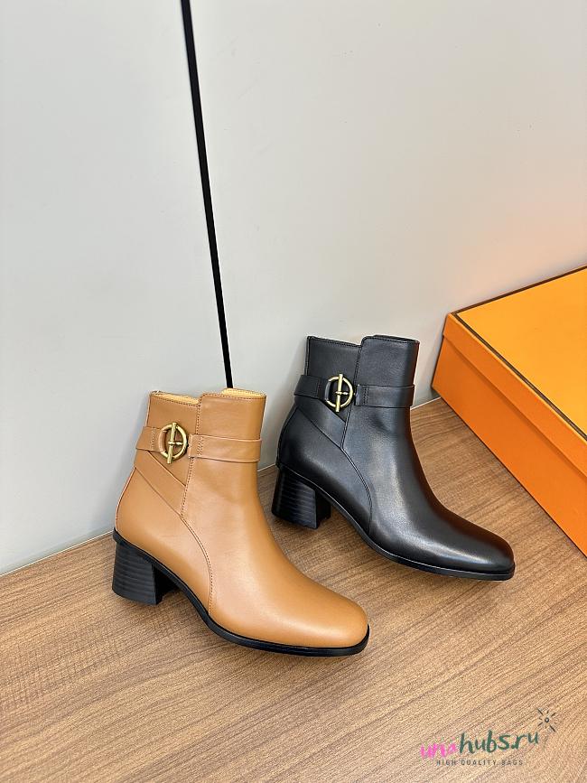 Hermes Compact Short Leather Boots - 1