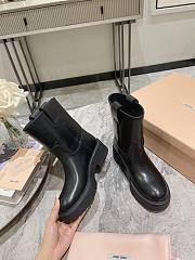 Miu Miu Leather boots with logo print - 3