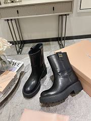 Miu Miu Leather boots with logo print - 2