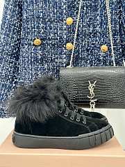 Miu Miu Faux Fur Black Sneakers  - 5