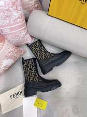 Fenđi FF Logo leather Chelsea Short Boots - 6