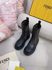 Fenđi FF Logo leather Chelsea Short Boots - 4