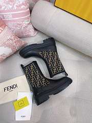 Fenđi FF Logo leather Chelsea Short Boots - 2