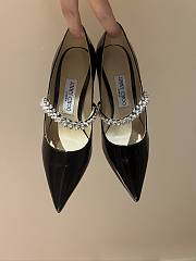 Jimmy Choo Bing 65mm Ballet Patent Leather Mules with Crystal Strap - 1