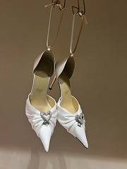 MACH & MACH Double Heart 95 crystal & satin pumps - 2