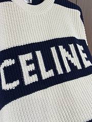 Celine Sweater Dark Blue and White - 6