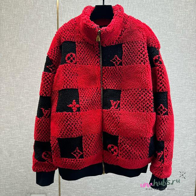 Louis Vuitton Red Shearling Coat - 1