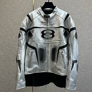 Balenciaga Unity Sports Icon Racer Jacket Silver Jacket - 1