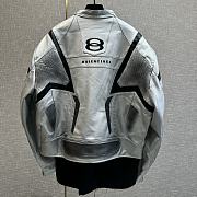 Balenciaga Unity Sports Icon Racer Jacket Silver Jacket - 4