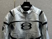 Balenciaga Unity Sports Icon Racer Jacket Silver Jacket - 3