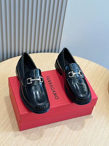 Ferragamo Patent Black Loafer