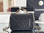 Chanel Top Handle Flap Bag In Black - 25x17x8cm - 6