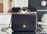 Chanel Top Handle Flap Bag In Black - 25x17x8cm - 4