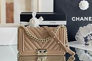 	 CHANEL Caviar Chevron Quilted Medium Boy Bag - 25x14.5x8cm - 5